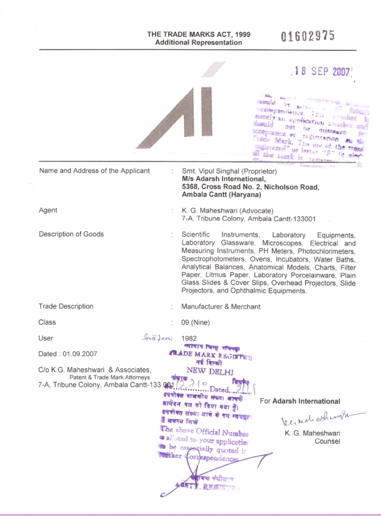 Adarsh International - ISO 9001:2000